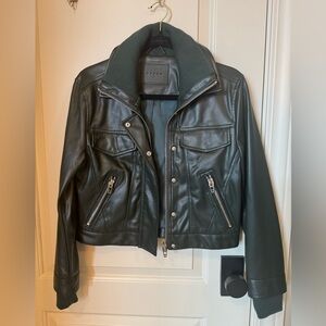 Blank NYC dark green faux leather jacket. Never worn